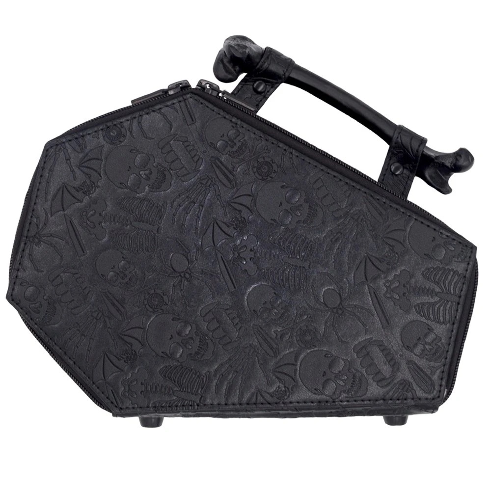 *New* Embossed Skull Coffin Purse Bag